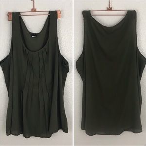 Dark green sleeveless blouse